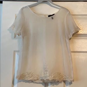 Jessica Simpson shear white womens blouse
